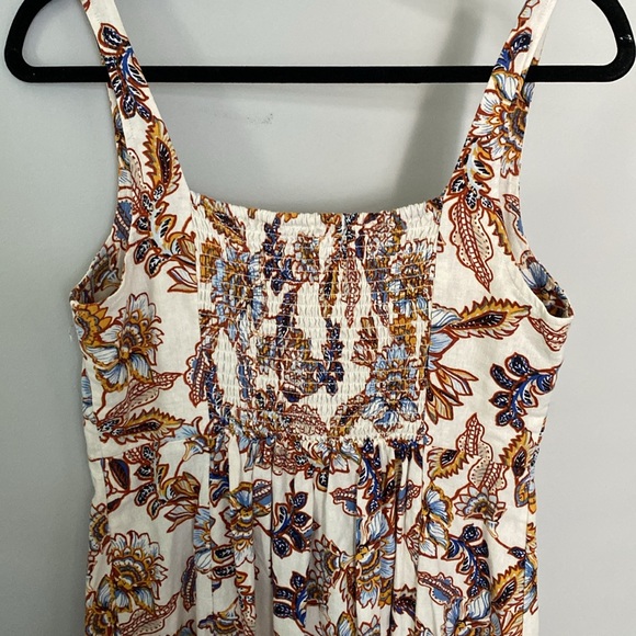 Floral linen midi dress - Picture 3 of 4